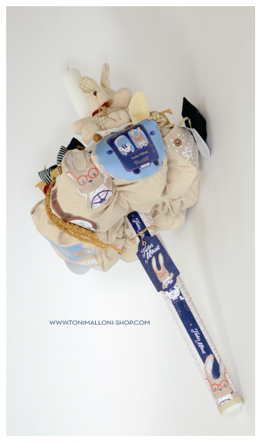 Lumanare de botez pentru baieti cu iepuras si denim, 65x4 cm, Blue Jeans Bunny 3